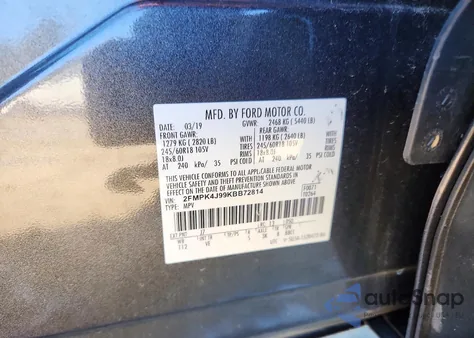 2019 Ford Edge Sel z USA, uszkodzony, nr VIN 2FMPK4J99KBB72814